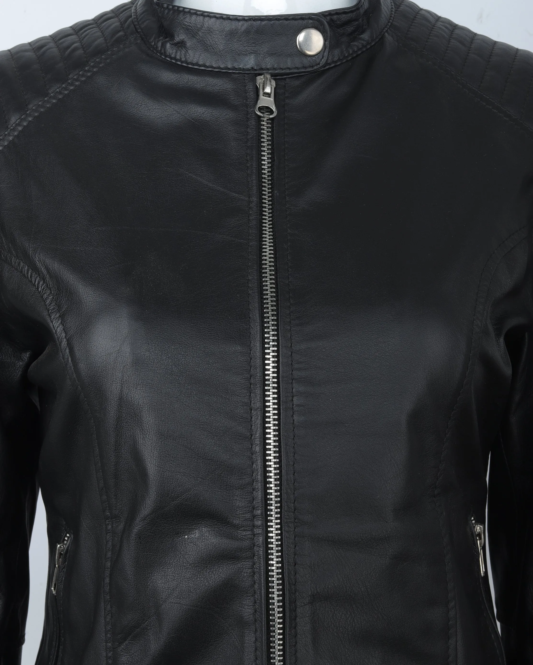 WOMENS LEATHER JACKET 41008 (BLACK)