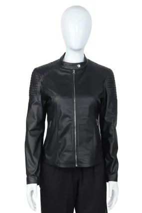 WOMENS LEATHER JACKET 41008 (BLACK)