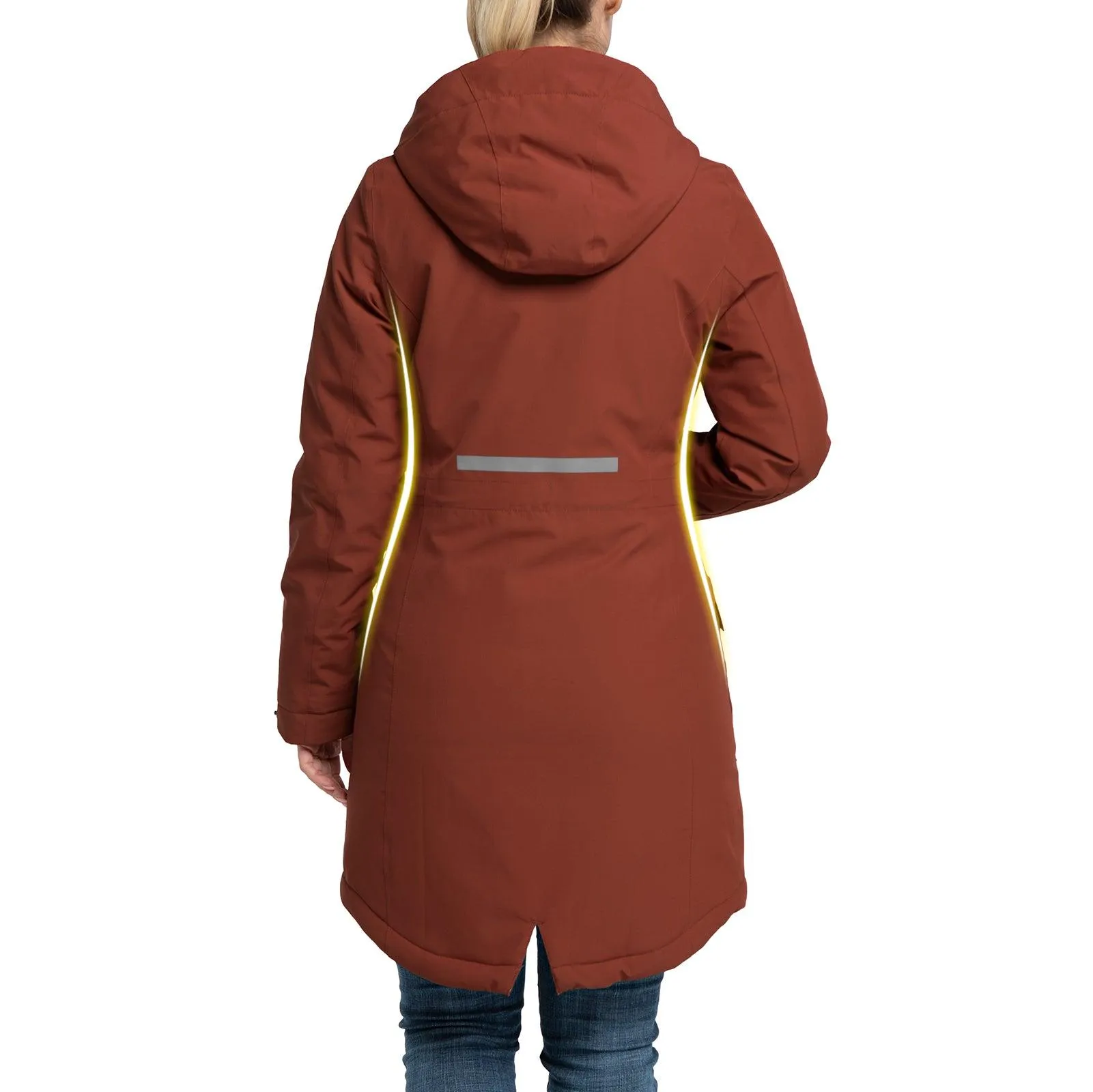 Women's Parka Coat With Hood, Long Insulated Military Jacket Thermal Thickened Windproof Winter Coat