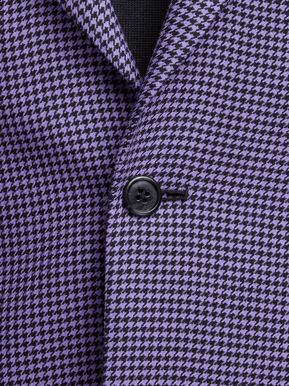 Wool Houndstooth Single Breasted Peak Lapel Sport Coat - Purple