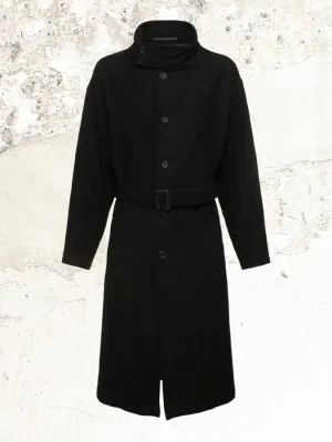 Yohji Yamamoto Stand collar belted coat